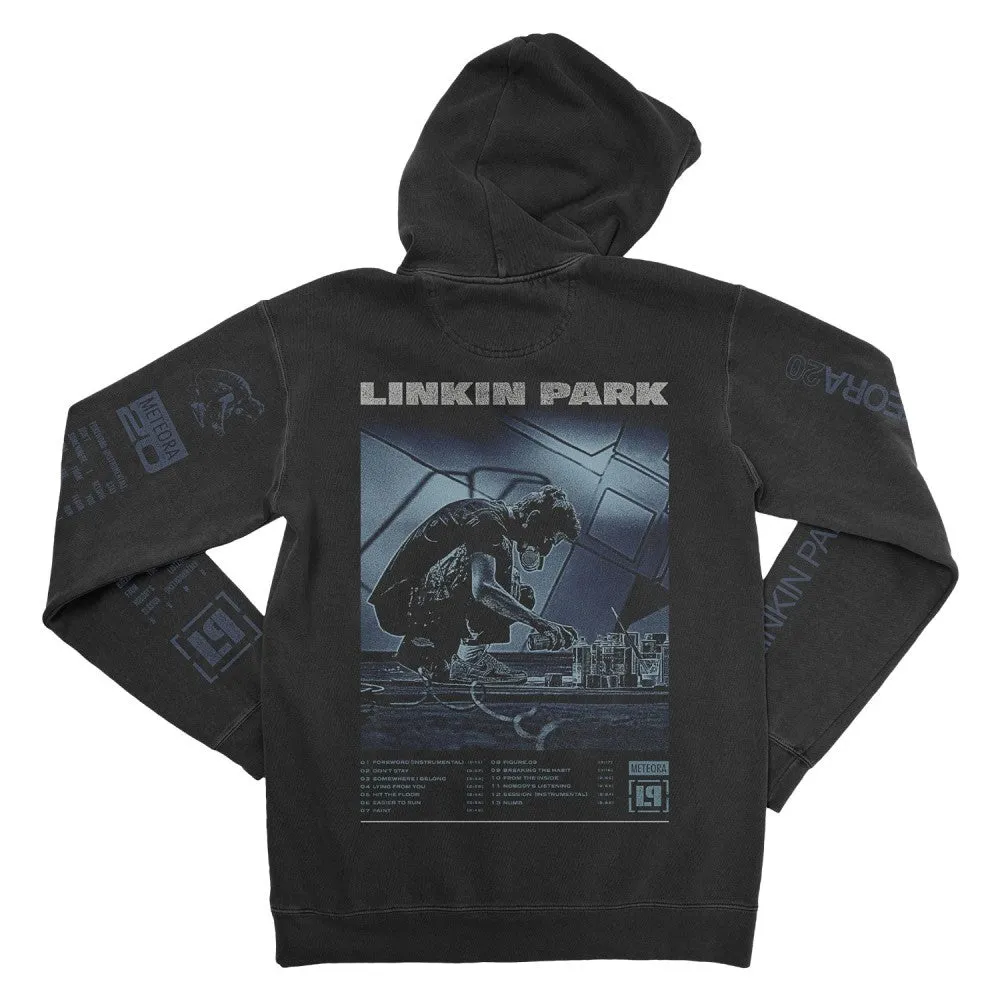 Meteora Logo Tilt Washed Black Hoodie