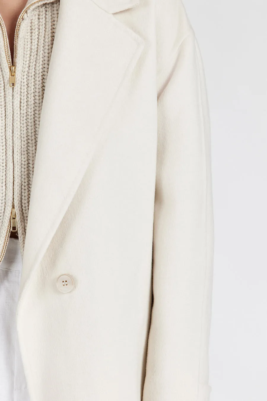 MILES CREAM WOOL WRAP COAT