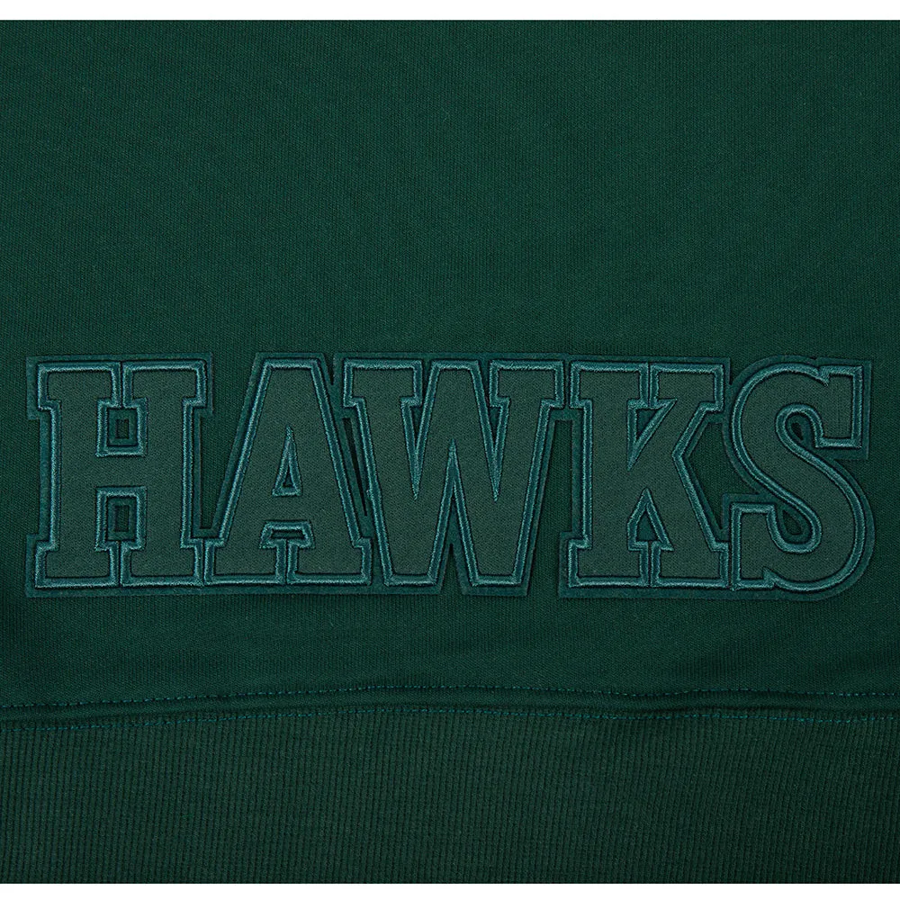 NBA ATLANTA HAWKS NEUTRAL WOMEN'S CROPPED PO HOODIE (FOREST GREEN)