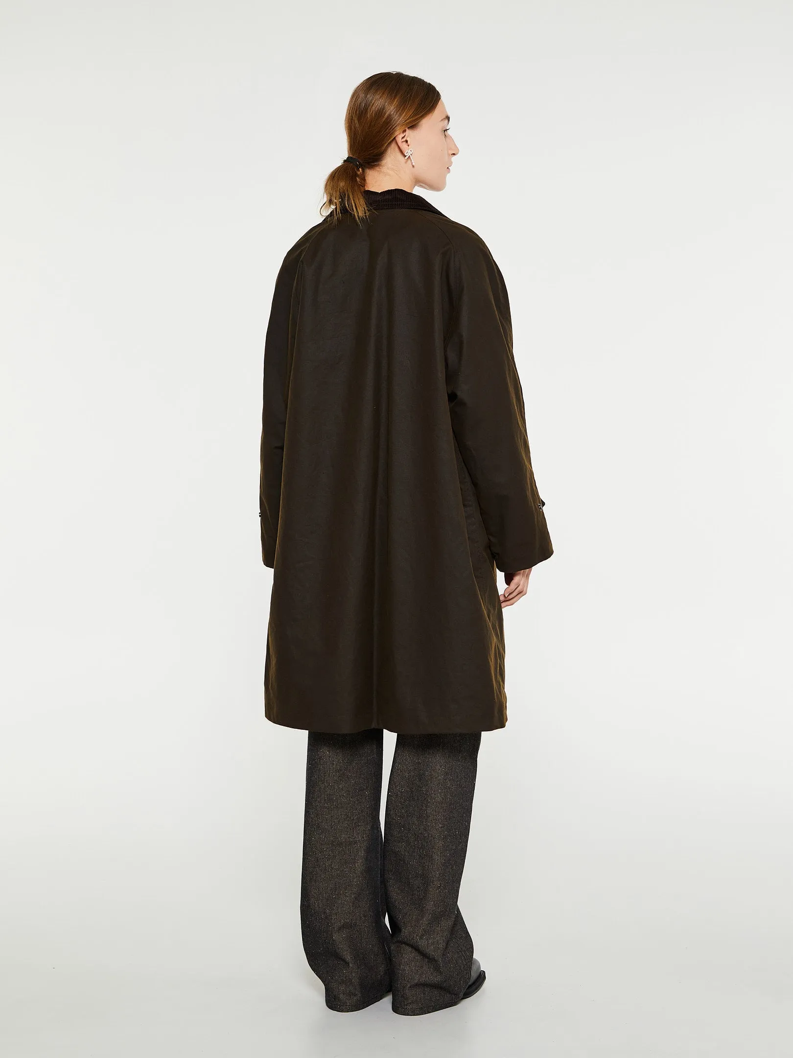 Oilskin Long Coat in Dark Green