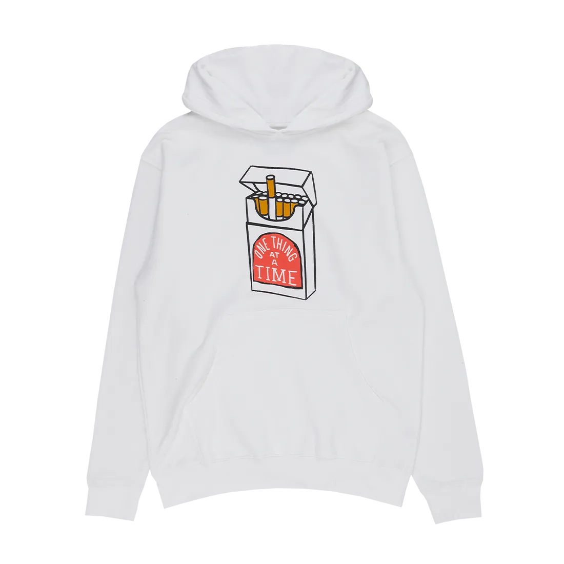 One Thing At A Time White Hoodie