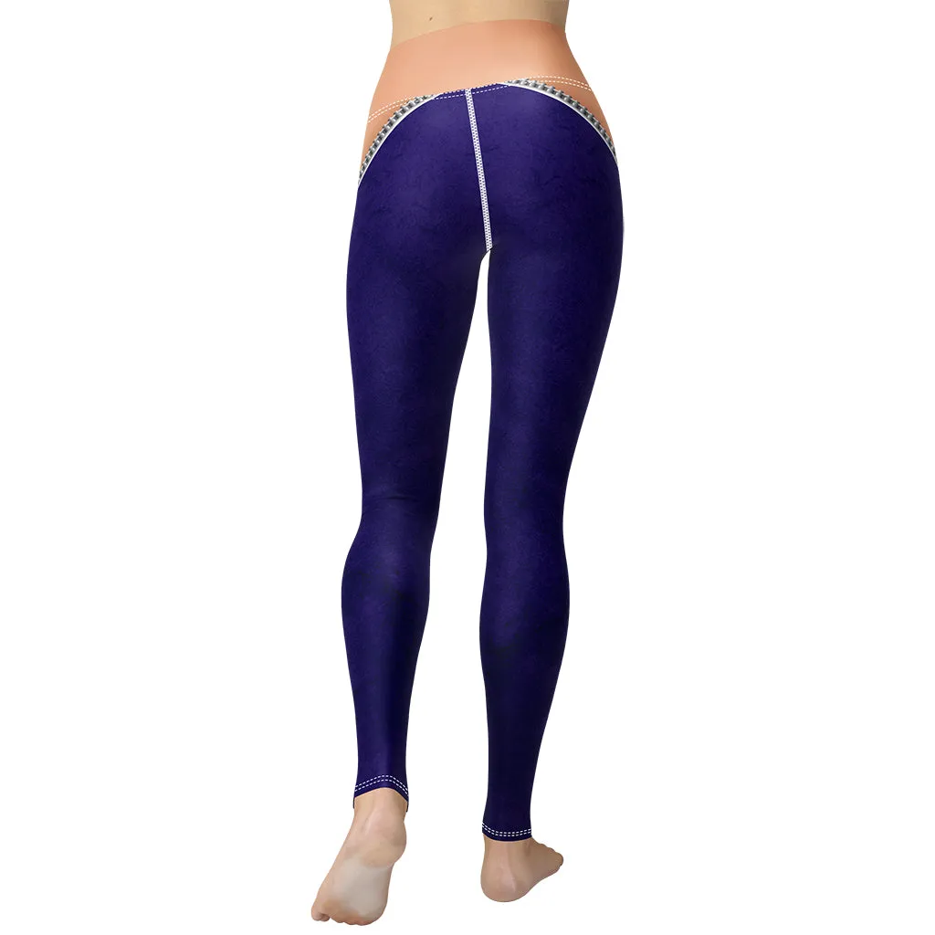 Open Zipper Yoga Leggings