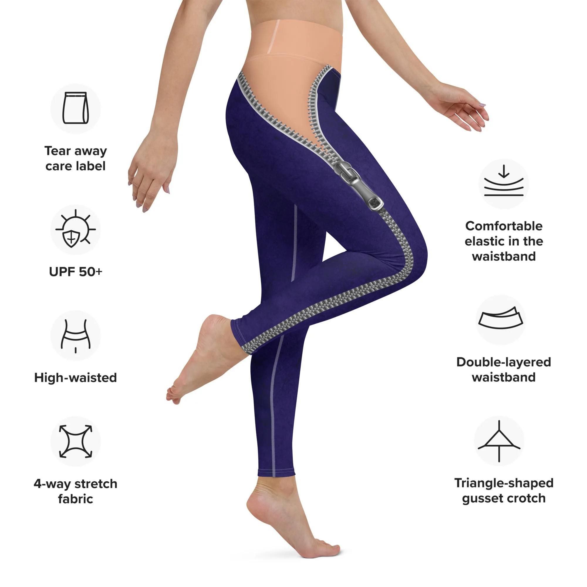 Open Zipper Yoga Leggings