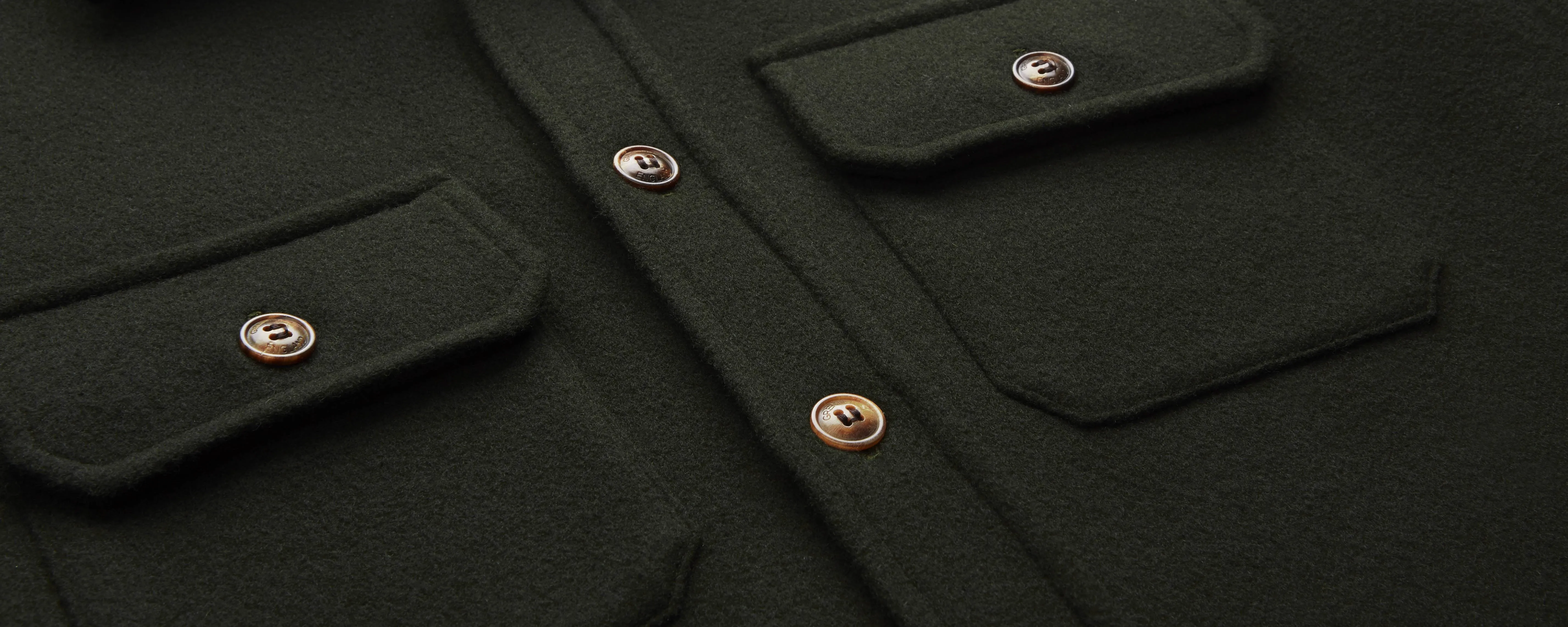 Overshirt - Heavy Double Faced Wool Green