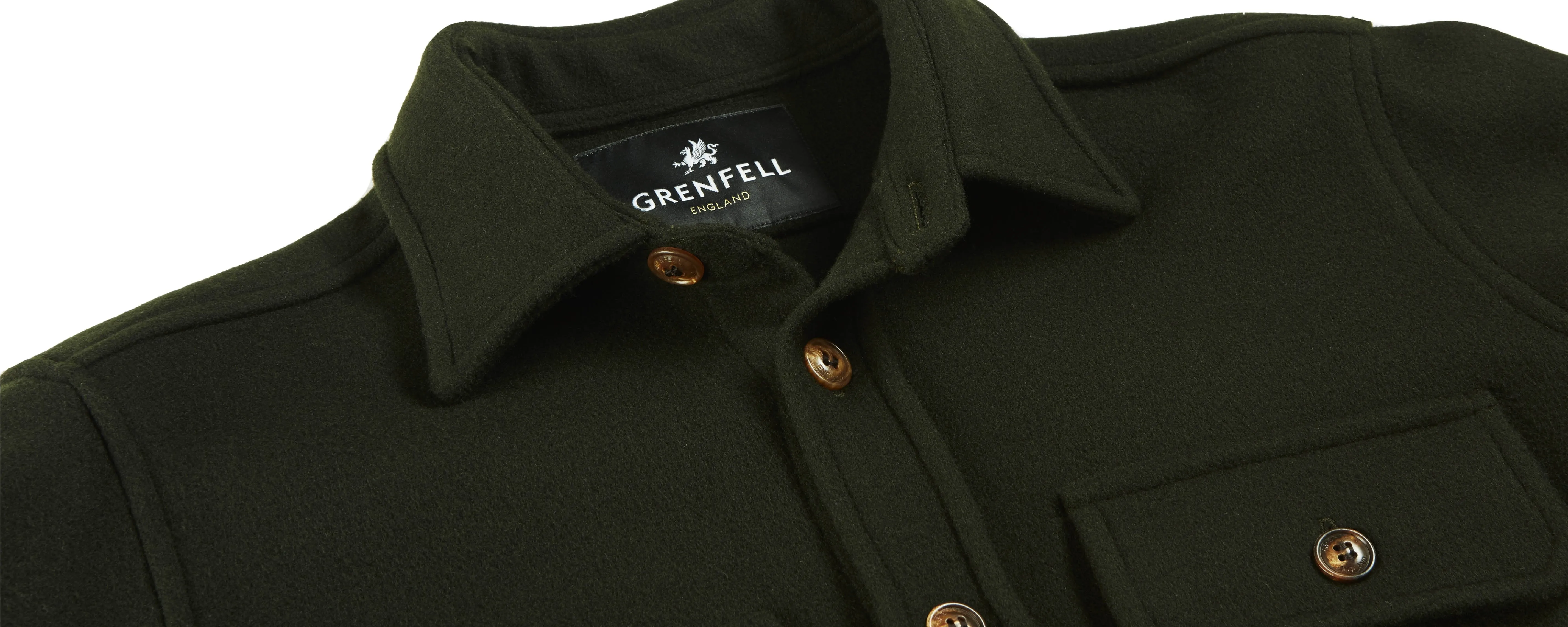 Overshirt - Heavy Double Faced Wool Green