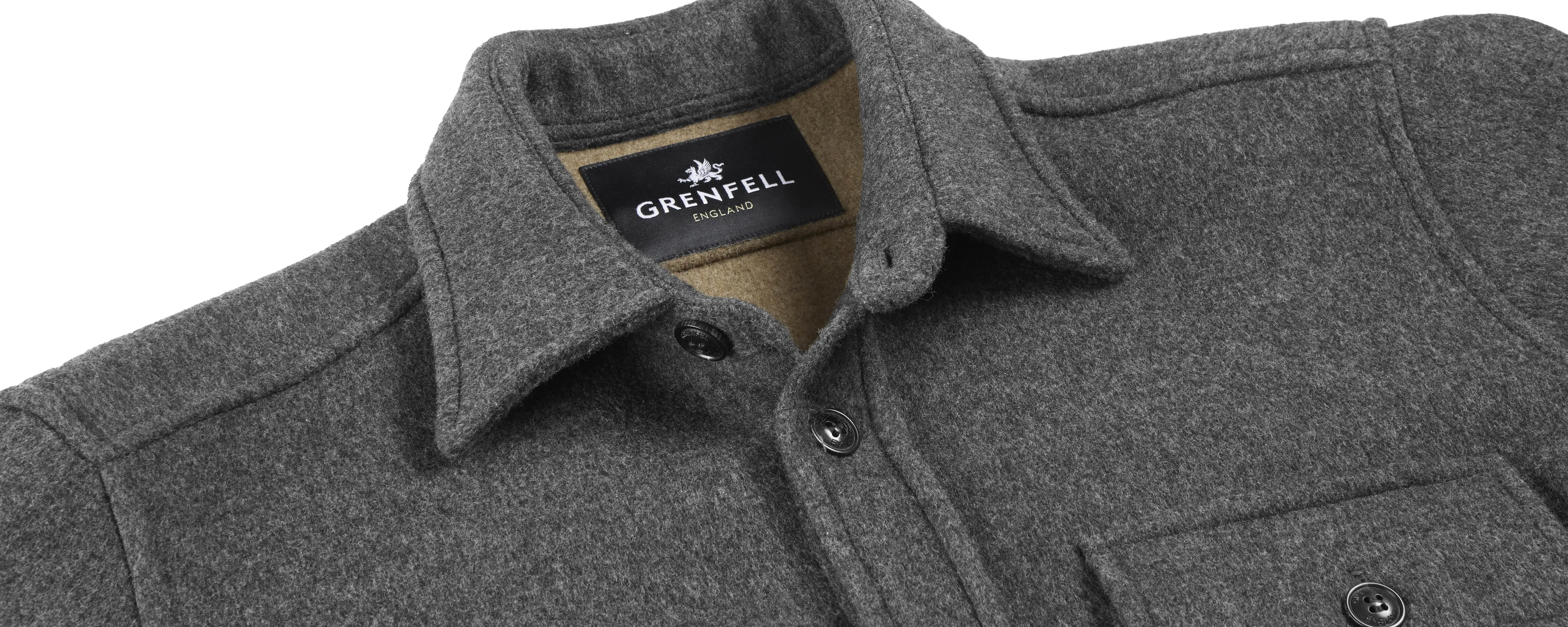 Overshirt - Heavy Double Faced Wool Grey & Camel