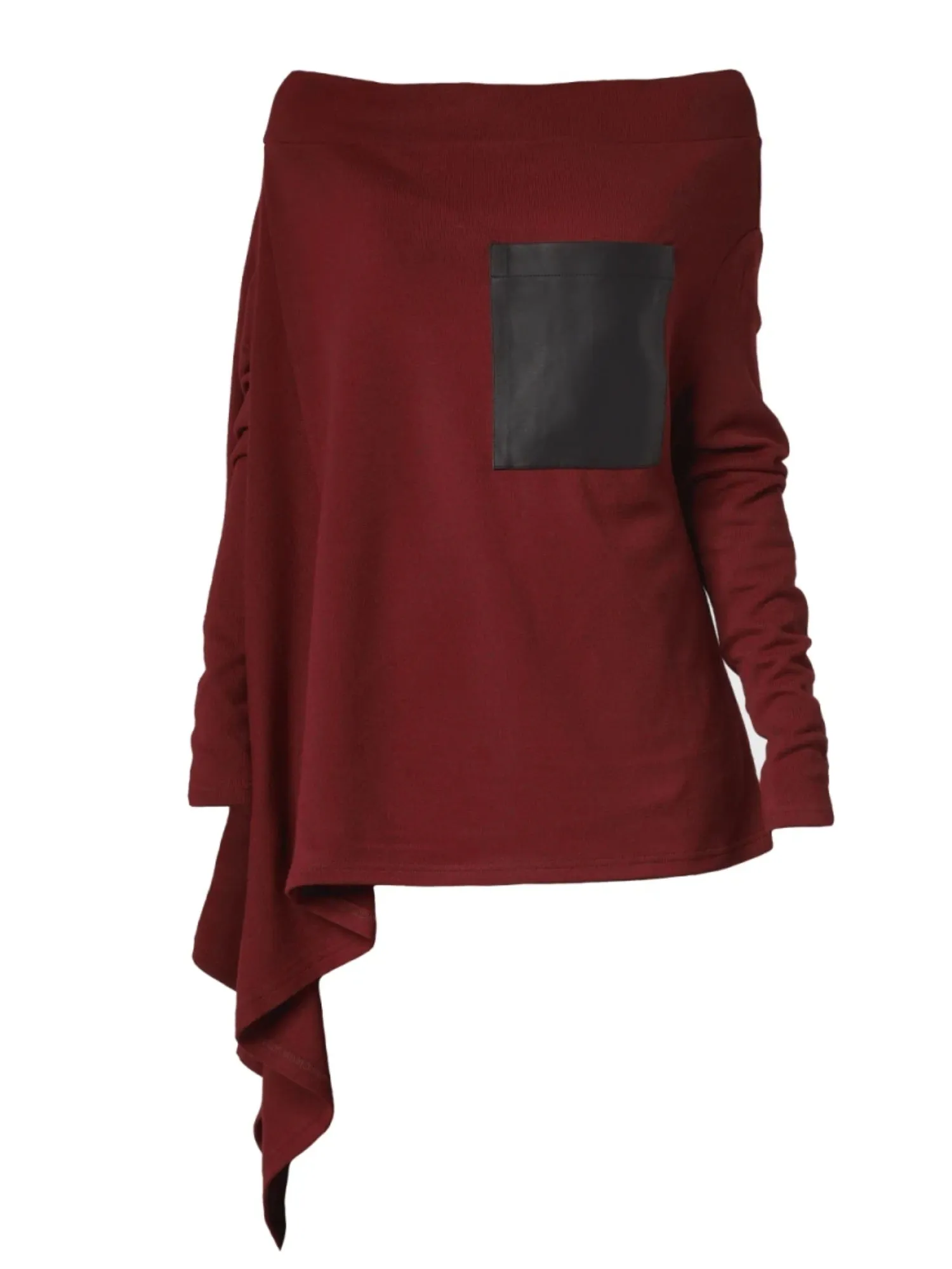 Oversize Knitted Tunic In Burgundy