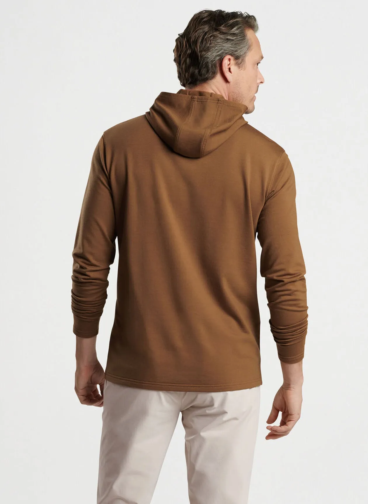 Peter Millar Excursionist Flex Hoodie In Walnut