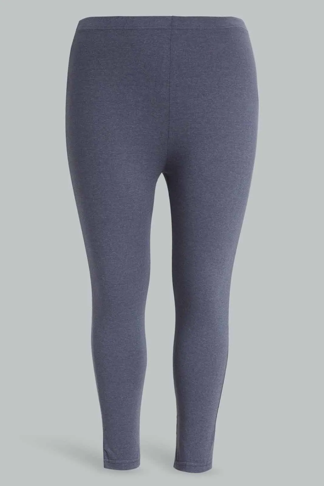 Plus Size Women Taupe And Navy Basic Leggings (Pack Of 2)