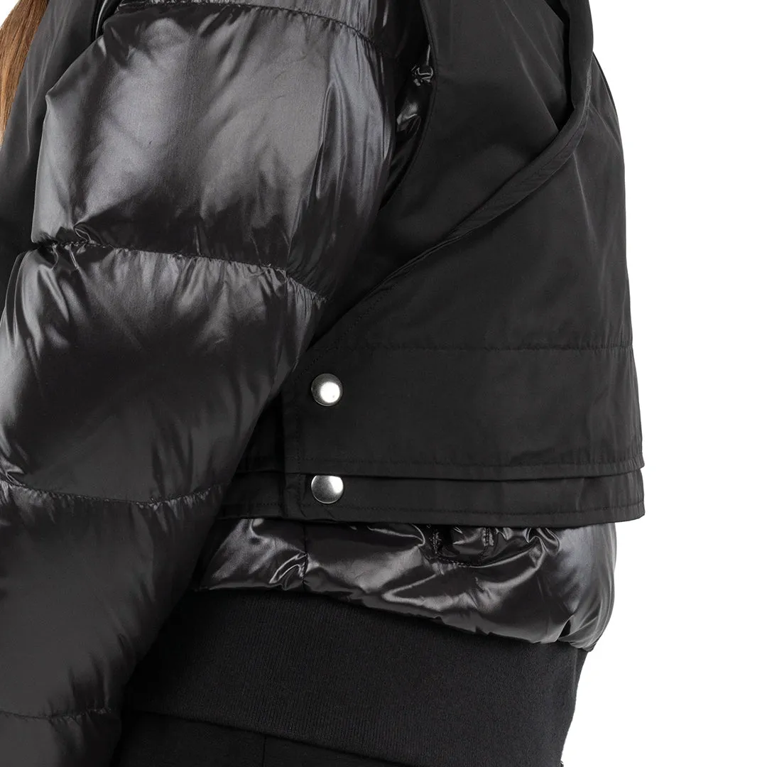 PUFFER JACKET WITH VEST - BLACK