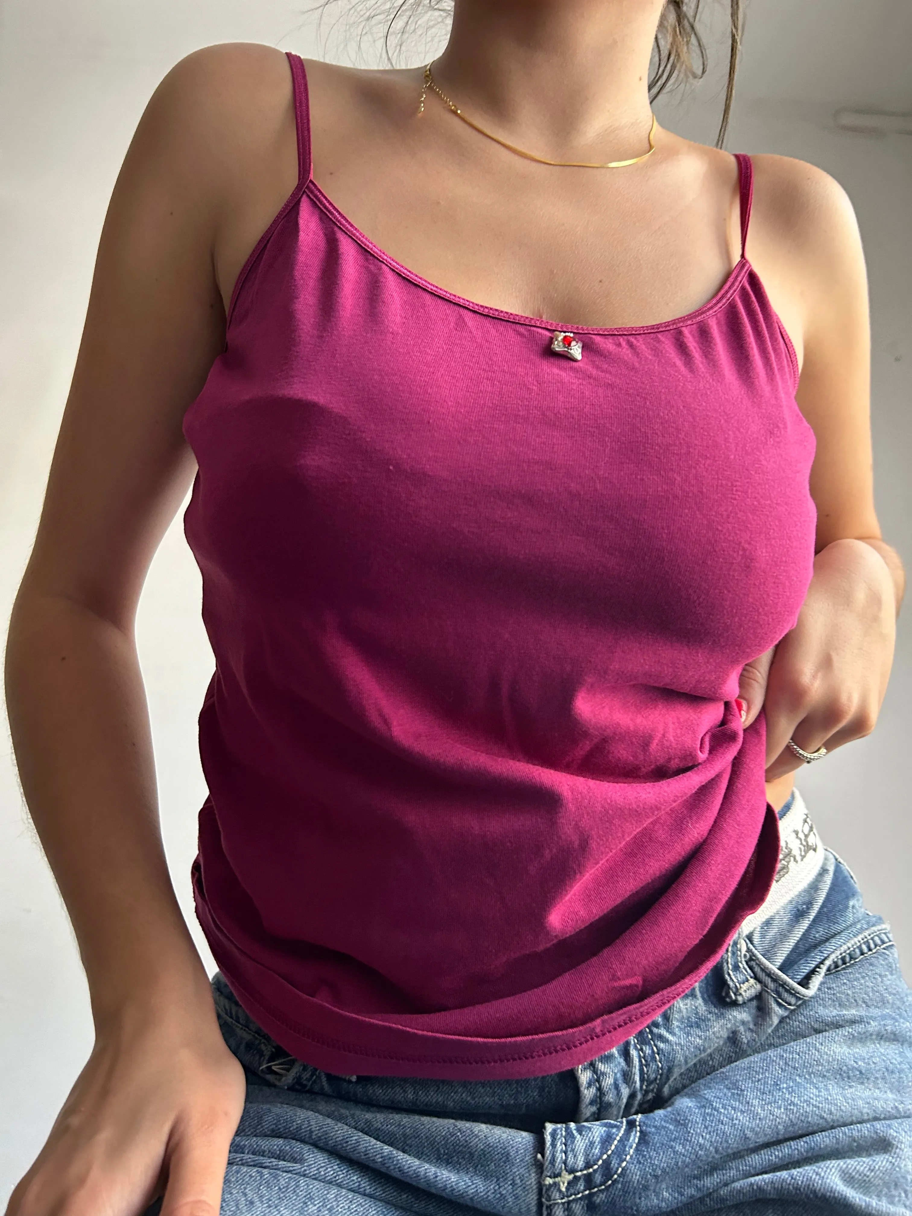 Purple pendent 90s y2k vintage cami top (L)