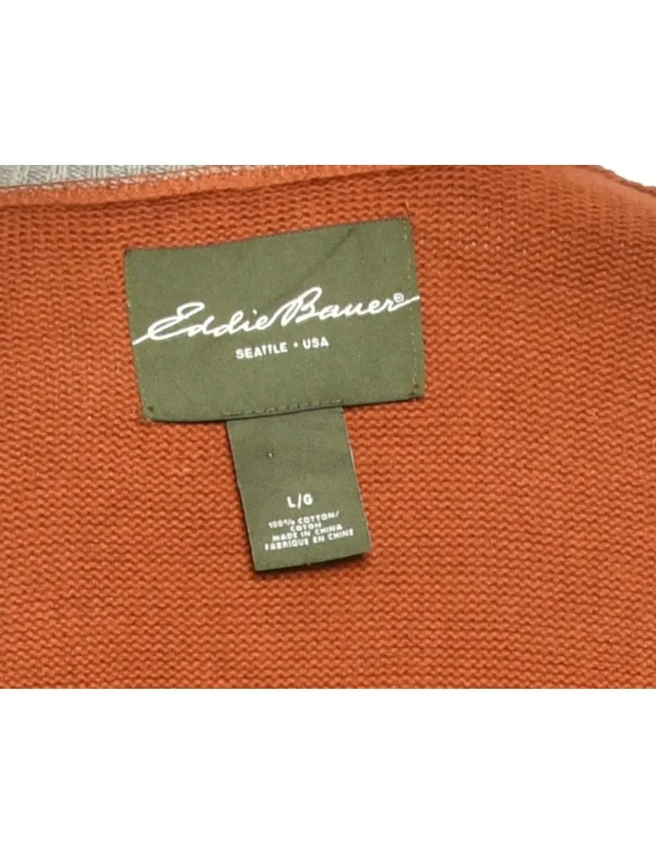 Quarter-Zip Burnt Orange Jumper  - L