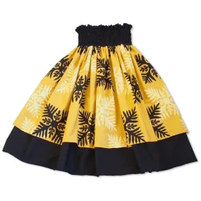 Quilt Yellow Double Pa'u Hawaiian Hula Skirt