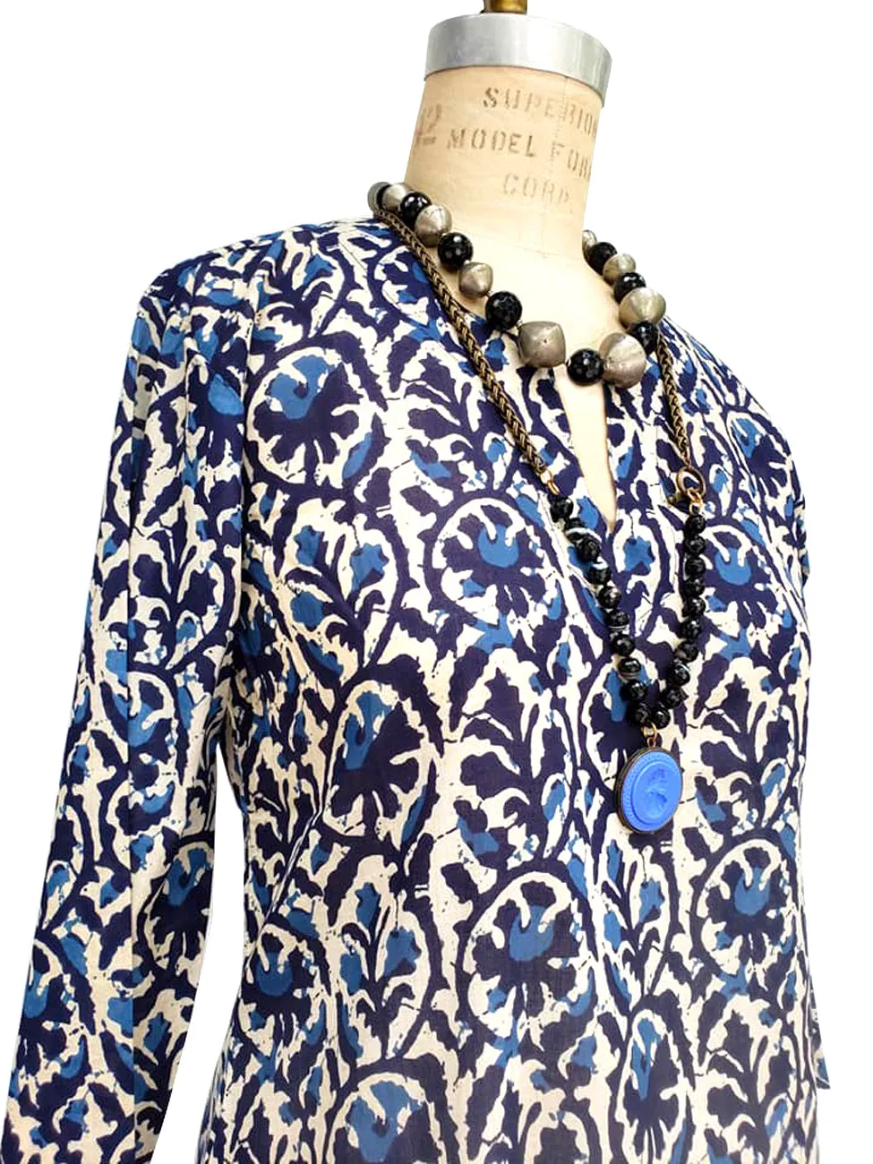 Raja Cotton Tunic Teal Batik