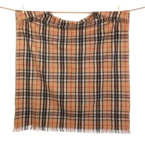 Recycled Wool Tartan Blanket Throw Thomson Camel