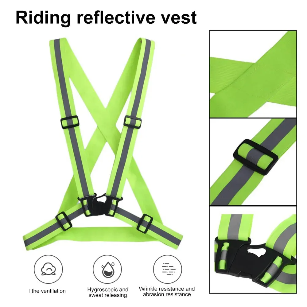 Reflective Vest Night Cycling High Visibility Reflective Strap Outdoor Reflective Safety Jacket Work Security Running Vest