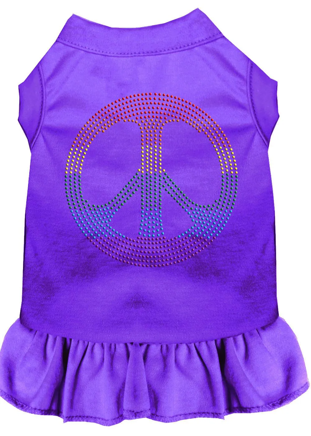 Rhinestone Rainbow Peace Dress Purple Xs (8)