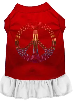 Rhinestone Rainbow Peace Dress Red With White Sm (10)