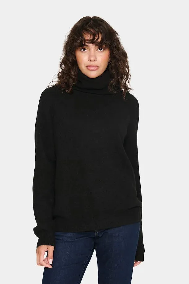 Saint Tropez Garbie Roll Neck Jumper - Black