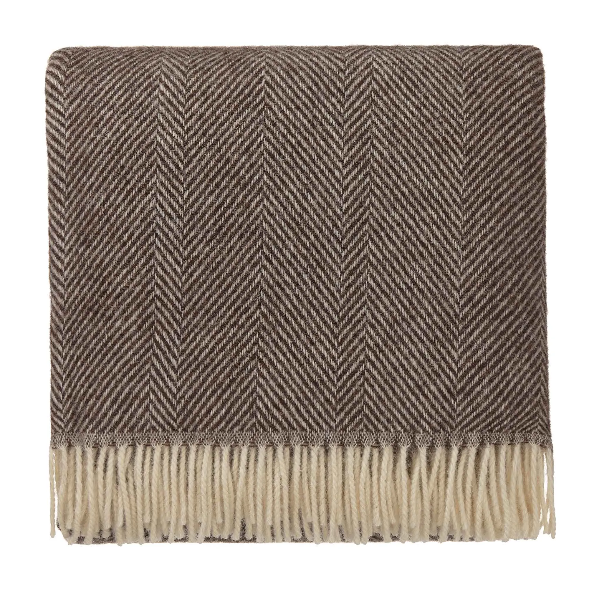 Salantai Wool Blanket [Dark brown/Cream]