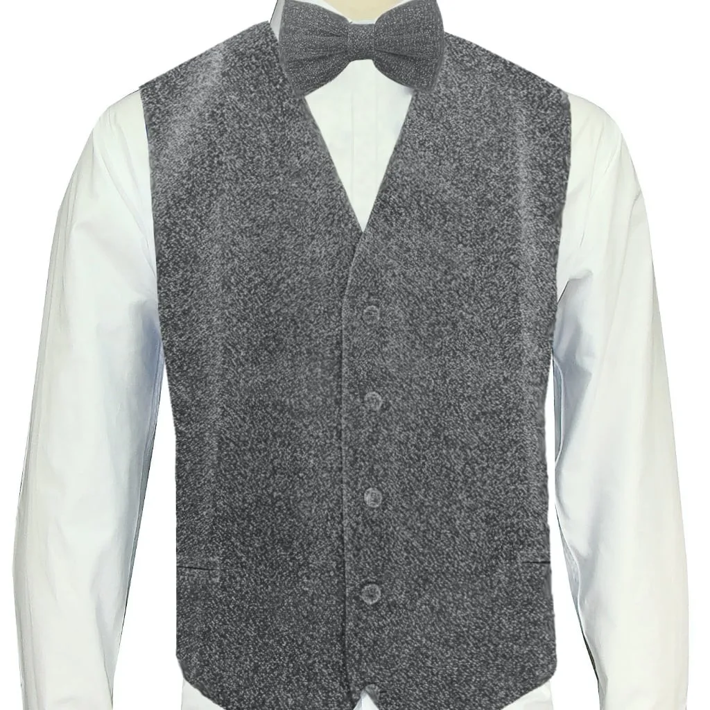 Silver Sparkle Vest and Bowtie