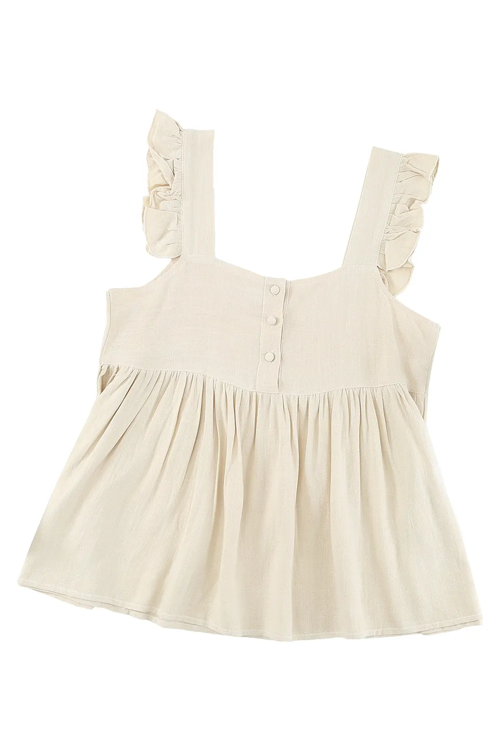 Square Neck Flutter Shoulder Babydoll Top