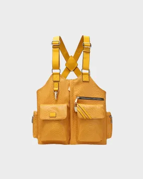 Tactical Leather Vest in Mustard