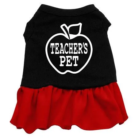 Teachers Pet Screen Print Dress Black with Red XS (8)