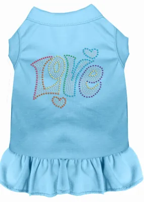 Technicolor Love Rhinestone Pet Dress Baby Blue Xxl (18)