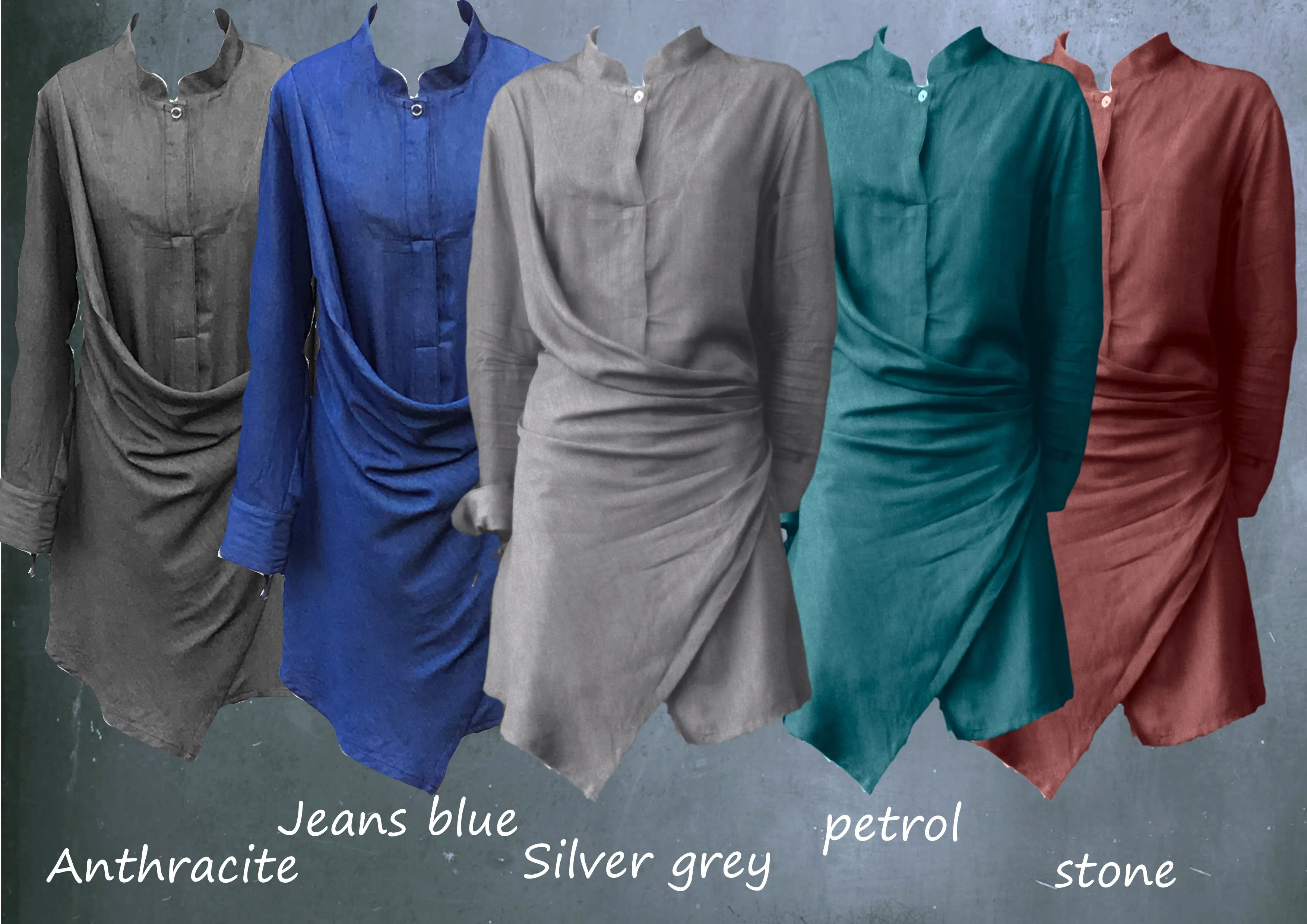 Tencel drape tuniek-jurk  / tencel drape tunic dress