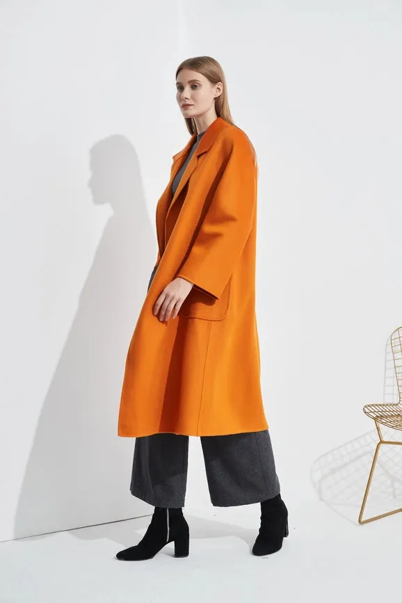 The Classic Wrap Coat - Pumpkin Orange