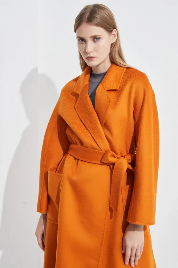 The Classic Wrap Coat - Pumpkin Orange