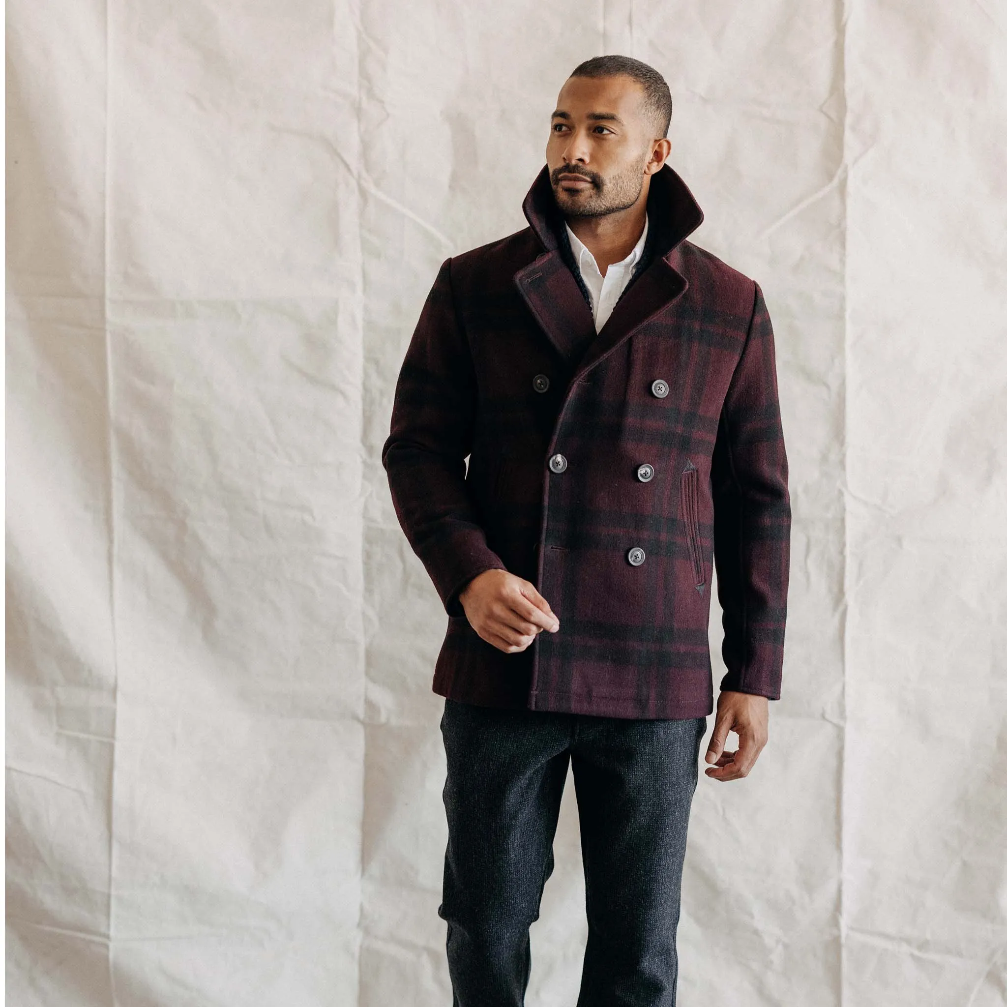 The Mariner Coat in Port Plaid Wool