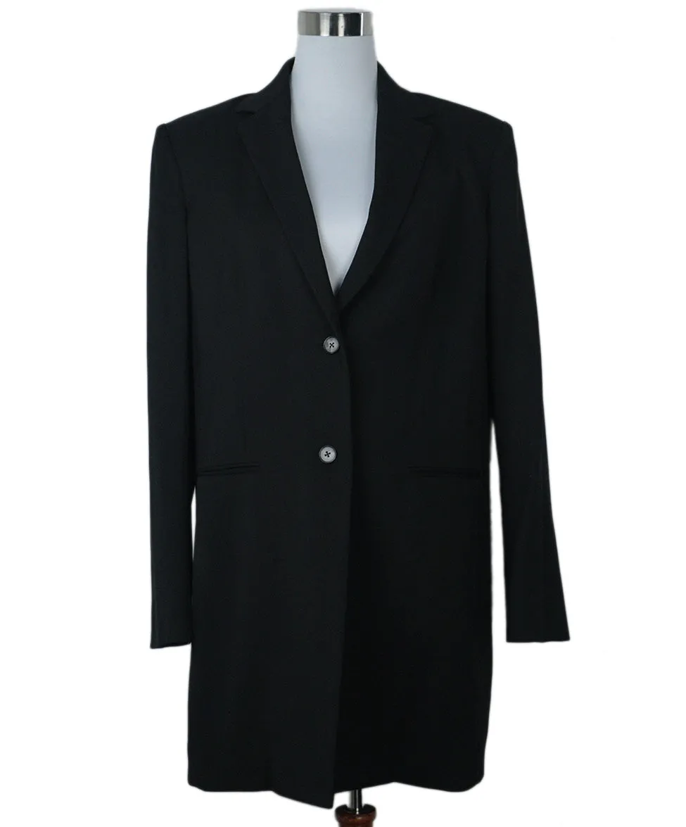 The Row Black Wool Coat sz 12