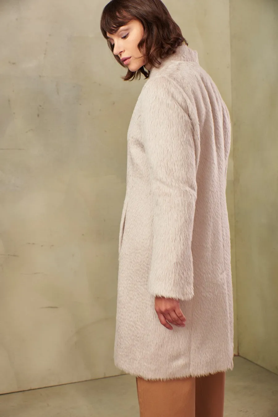 Theory Coat Alpaca Suri Color Talco