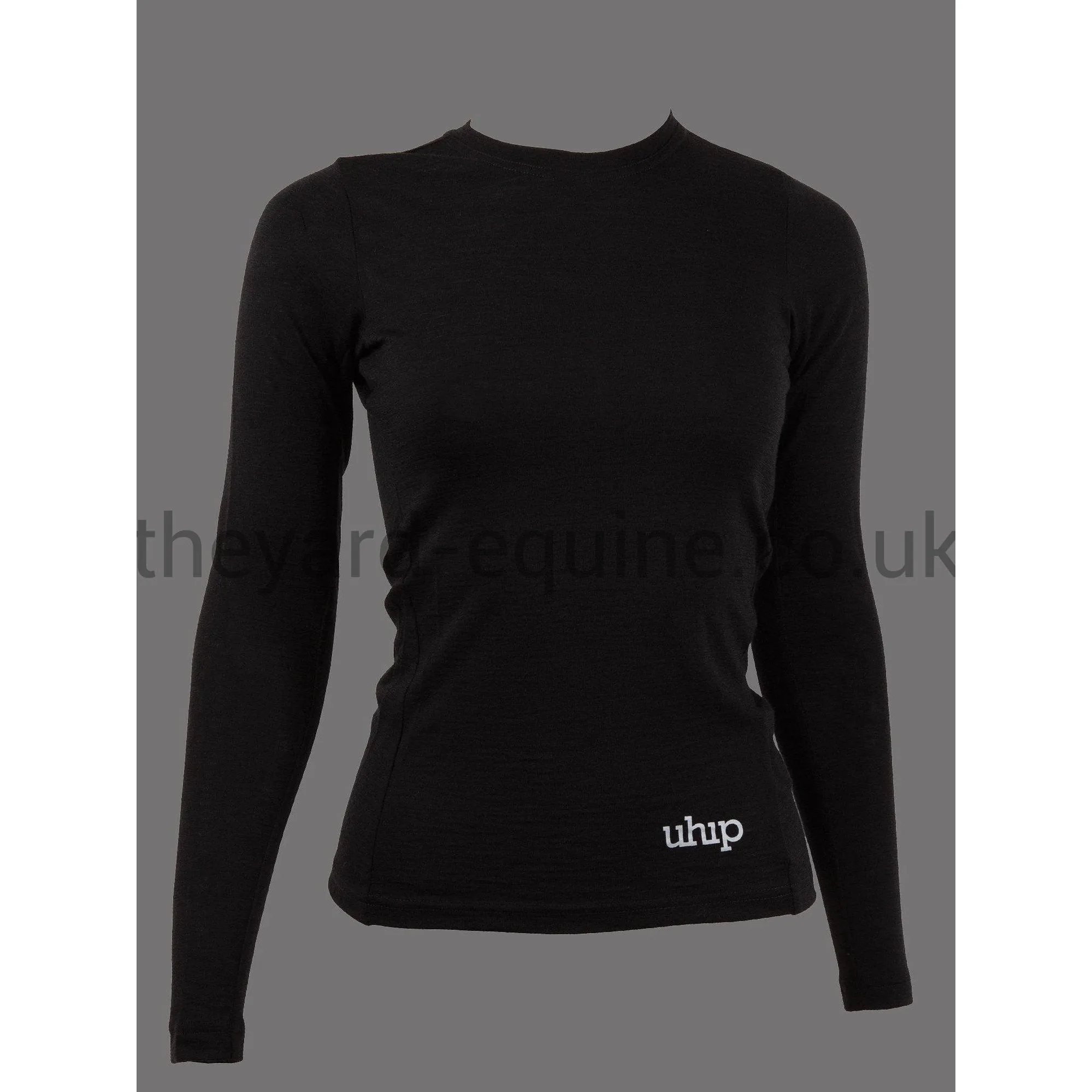 UHIP Long Sleeved Top - Merino Wool Base Layer Black