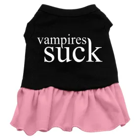 Vampires Suck Screen Print Dress Black with Pink XL (16)