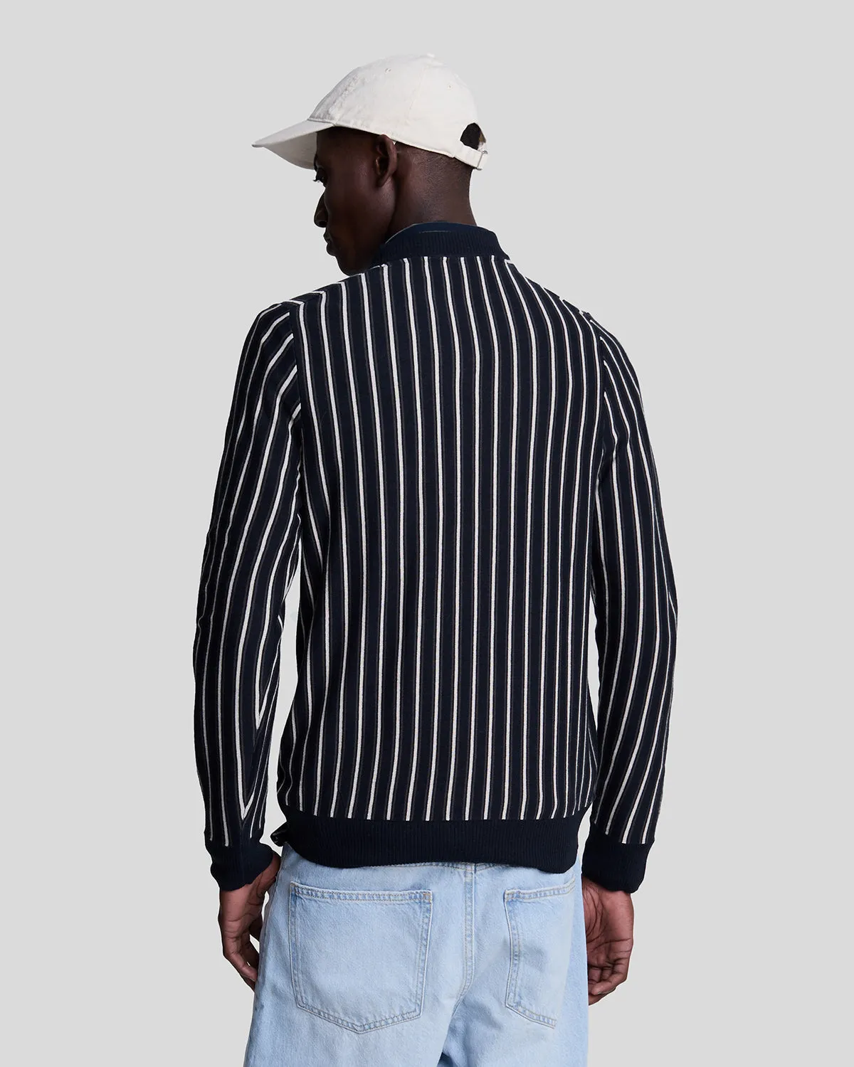 Vertical Stripe Crew Neck Jumper