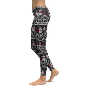 Vintage Goth Knitted Print Leggings