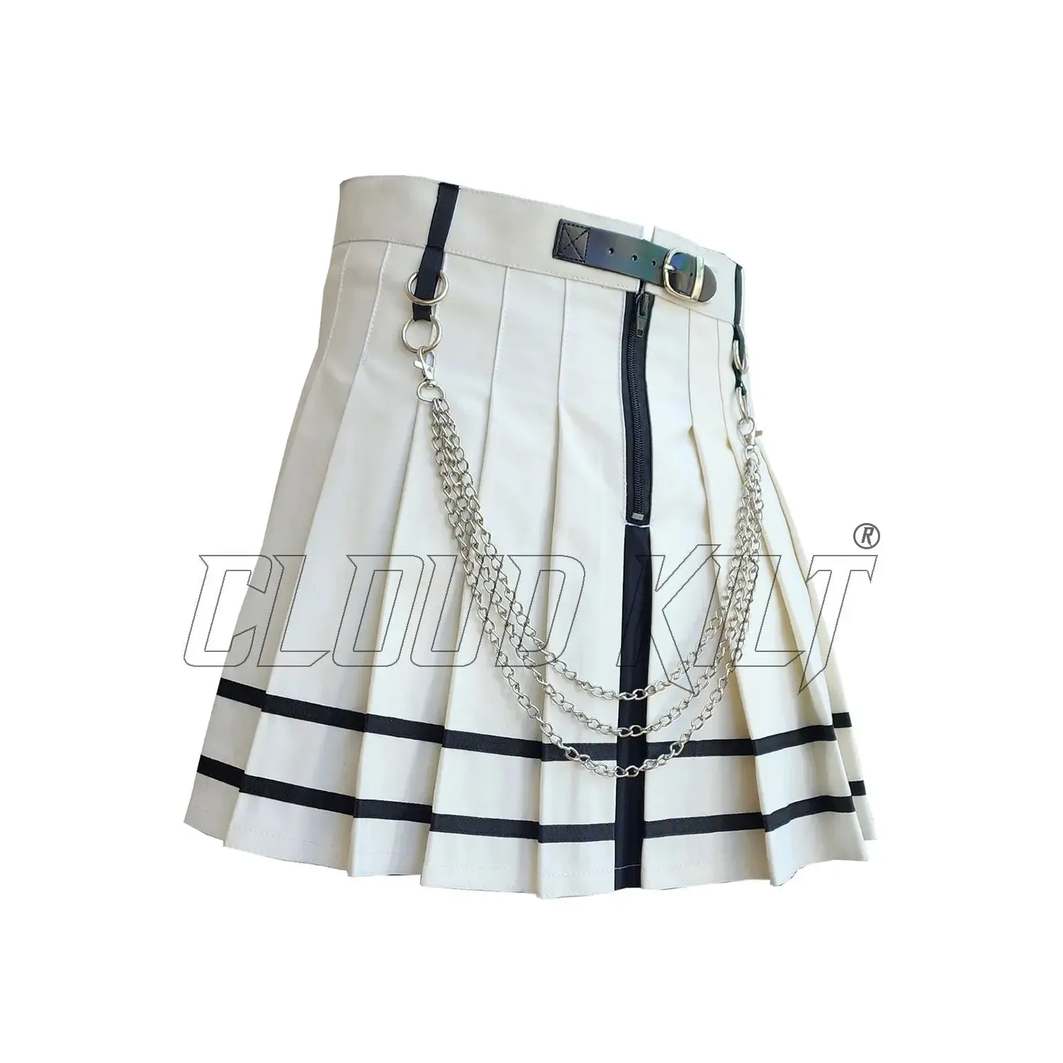 White and Black Women Fashion Kilt