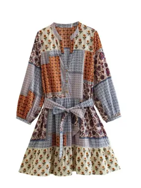 Women's Any Occasion Plant Flowers Button-Up Belted Shirt Dress