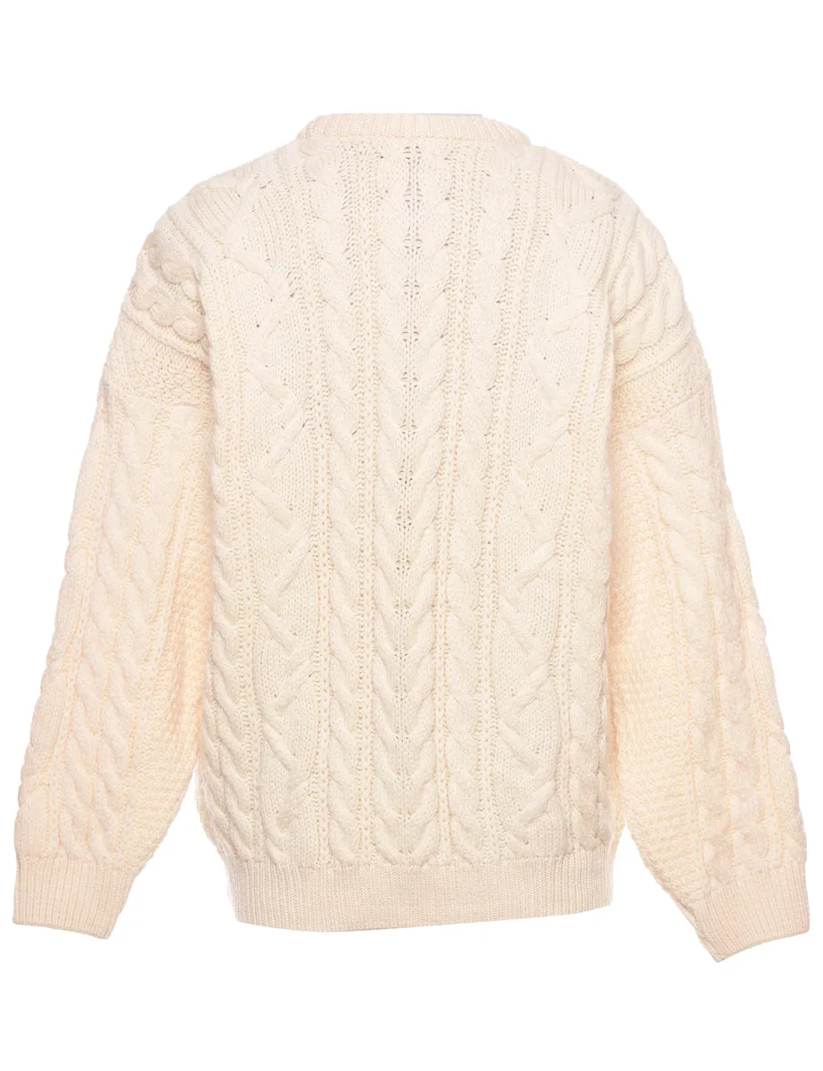 Wool Cable Knit Jumper - M