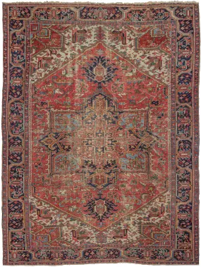 Worn Heriz Rug - 9’ x 12’2