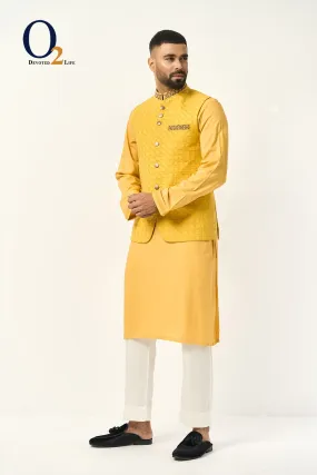 Yellow Zardozi Ethnic Vest