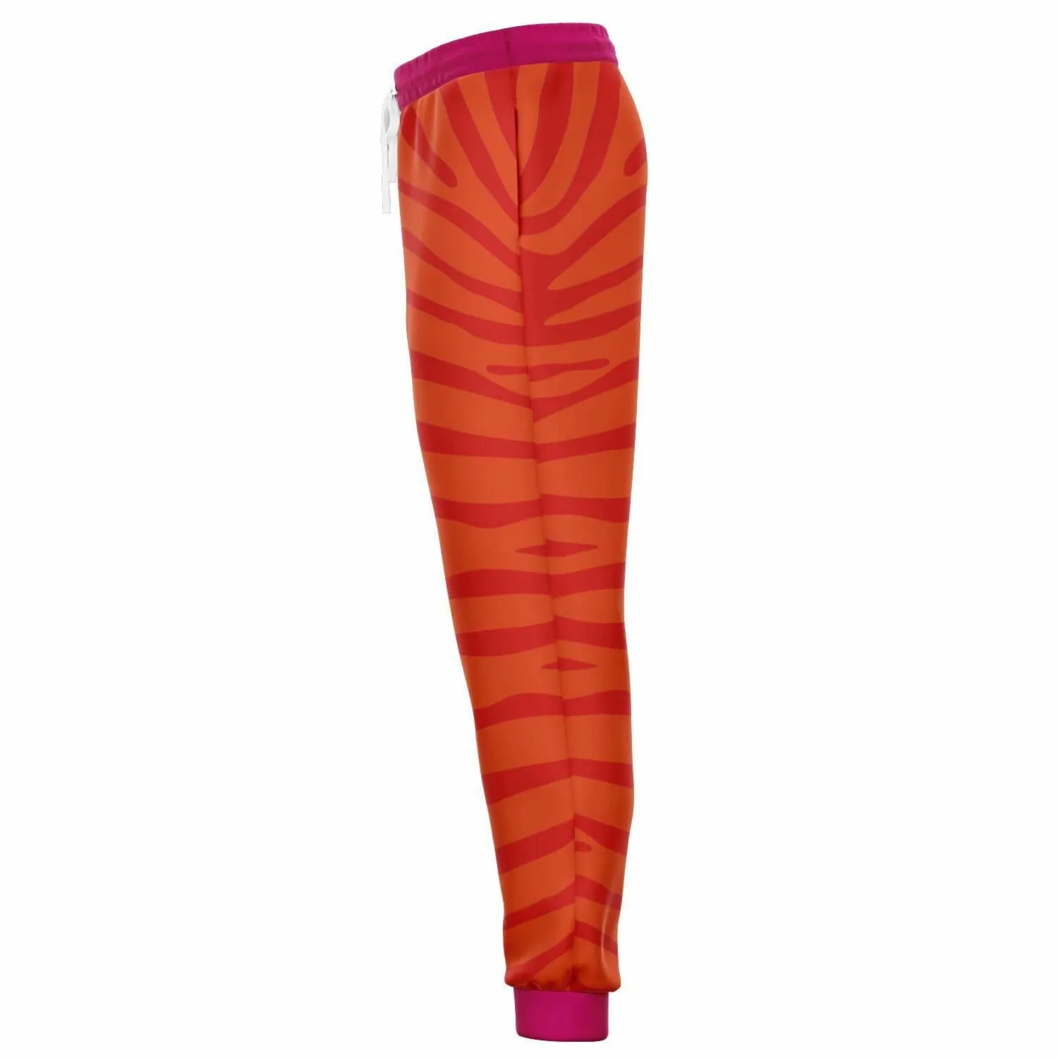 Zebra in Orange Raspberry Eco-Poly Unisex Joggers