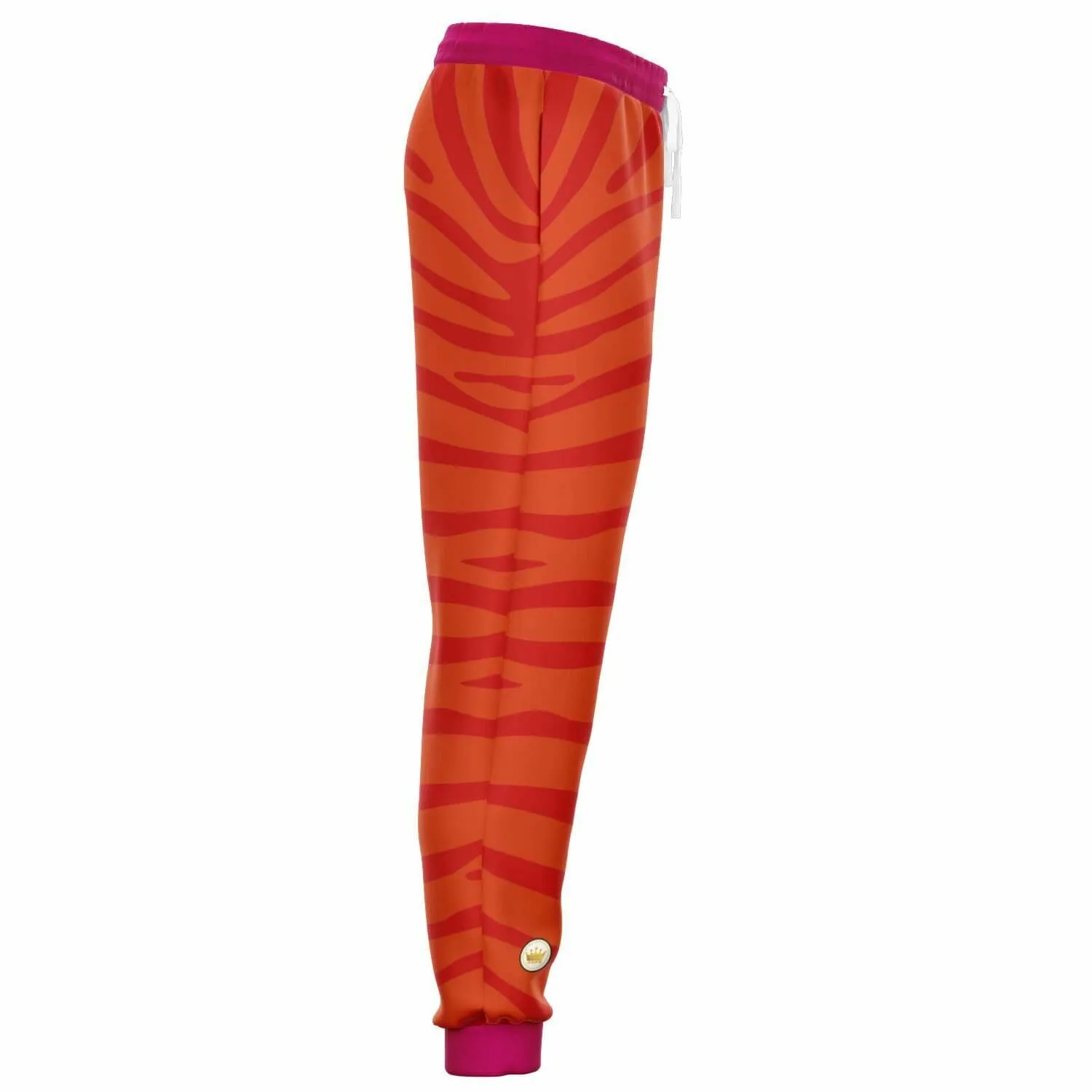 Zebra in Orange Raspberry Eco-Poly Unisex Joggers