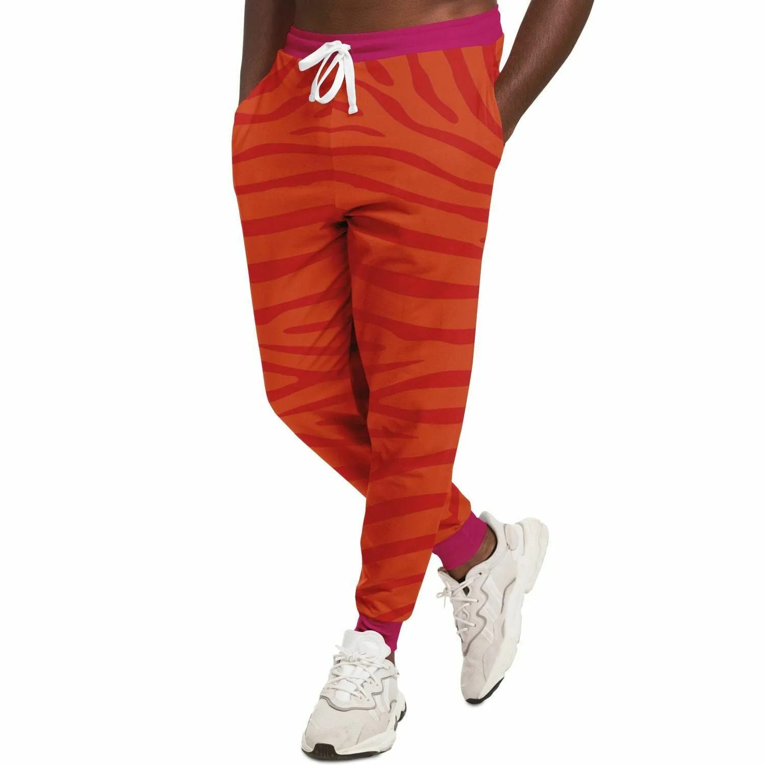 Zebra in Orange Raspberry Eco-Poly Unisex Joggers