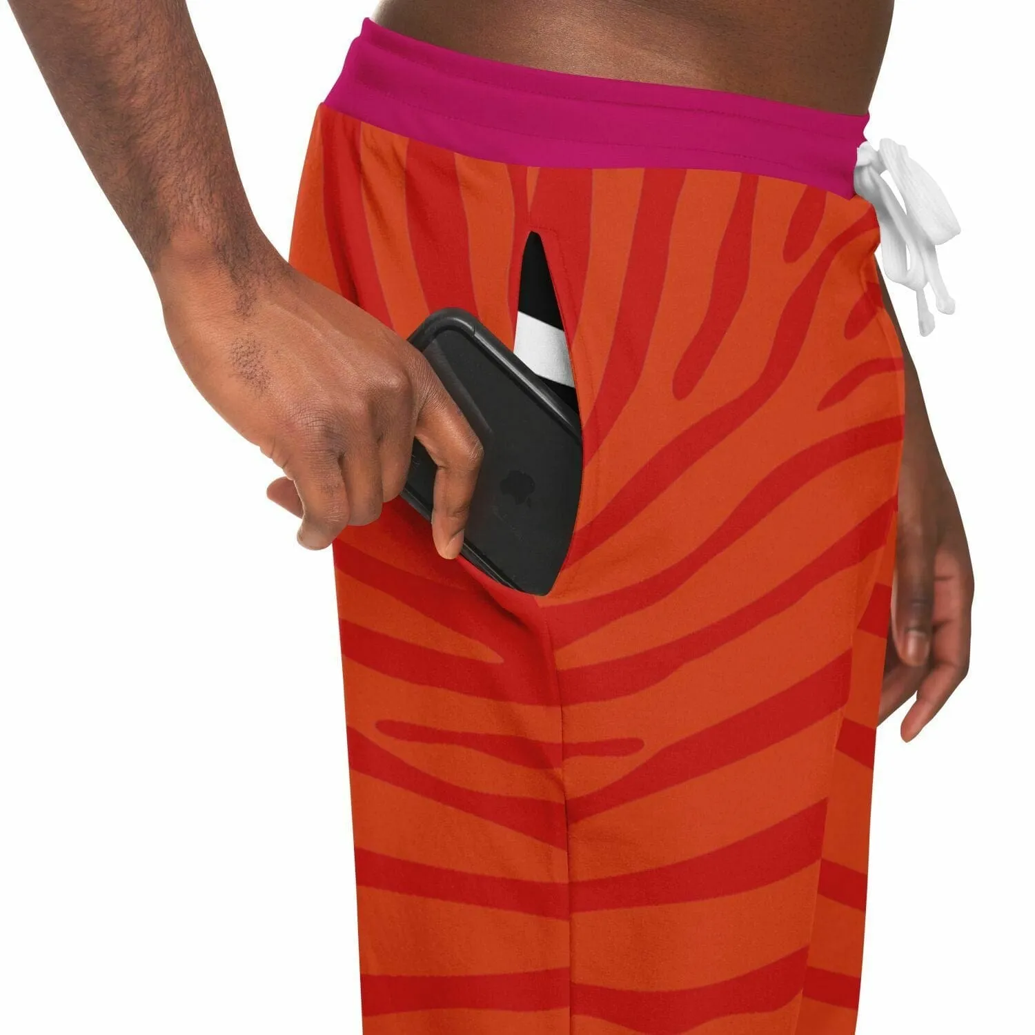 Zebra in Orange Raspberry Eco-Poly Unisex Joggers